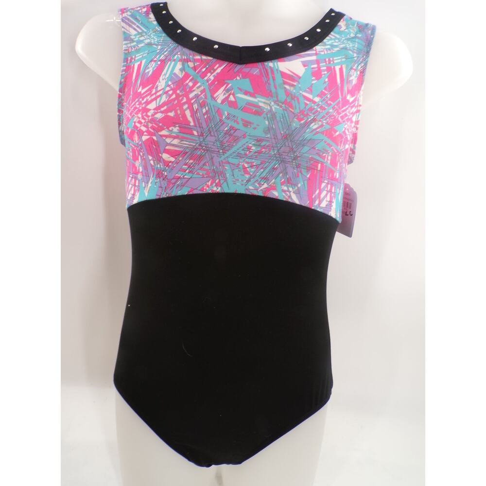 Gymnastics Leotard Freestyle Large Child Pink Blue Jazz Acro